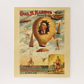 Vintage Daredevil, Aeronaut, Bike Airdrop Jigsaw Puzzle