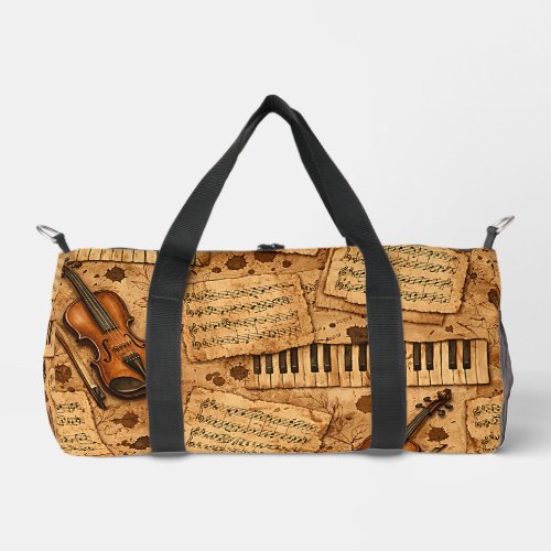 Vintage Dark Academia Aesthetic Patterns Duffle Bag