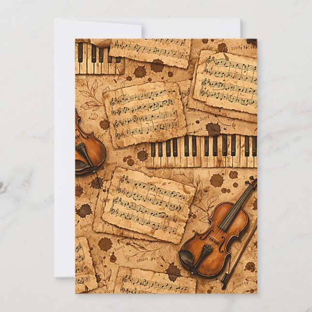 Vintage Dark Academia Aesthetic Patterns Invitation (Front)