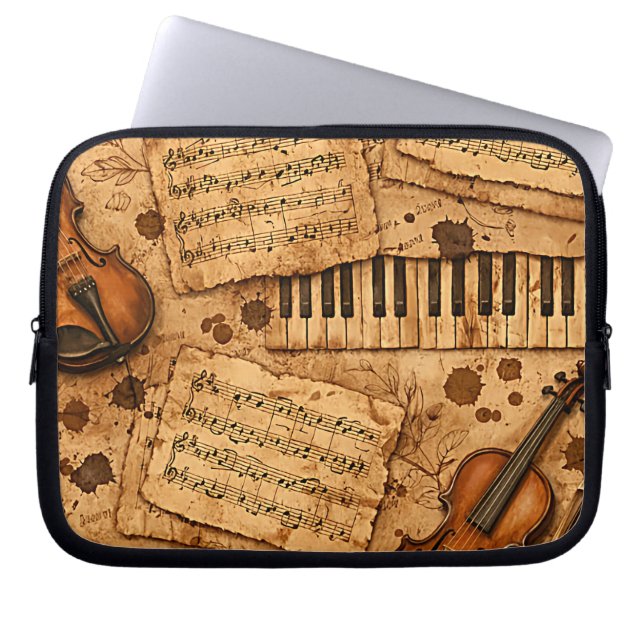 Vintage Dark Academia Aesthetic Patterns Laptop Sleeve (Front)