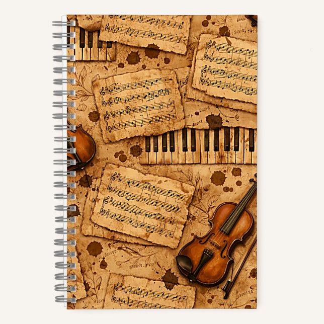 Vintage Dark Academia Aesthetic Patterns Notebook (Front)