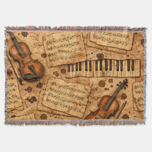 Vintage Dark Academia Aesthetic Patterns Throw Blanket