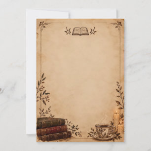 Vintage Dark Academia Book Club Blank Invitation