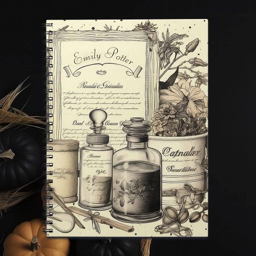 Vintage Dark Academia Botanical and Potion Custom Notebook