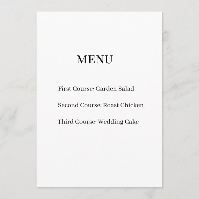 Vintage Dark Academia Gothic Menu Card (Front)