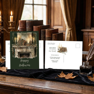 Vintage Dark Academia Hearth New Haunt Moving Announcement Postcard