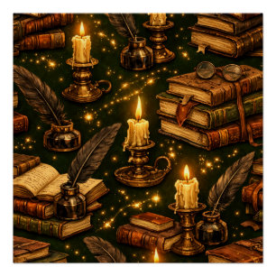 Vintage Dark Academia Magic Books Poster