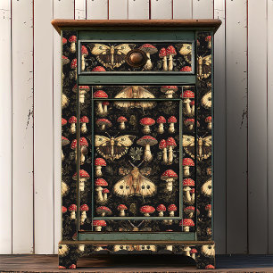 Vintage Dark Academia Moth and Mushroom Tissue Paper