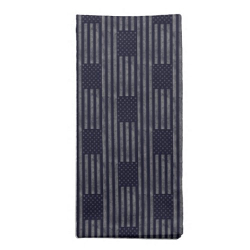 Vintage Dark Blue Grunge USA American Flag Pattern Cloth Napkin
