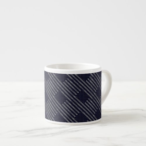 Vintage Dark Blue Grunge USA American Flag Pattern Espresso Cup