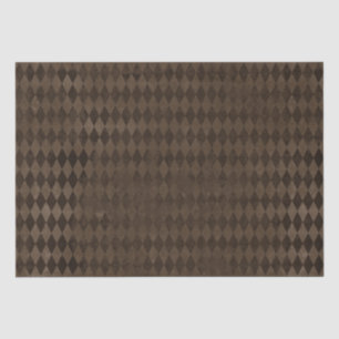 Vintage Dark Brown Harlequin  Tissue Paper