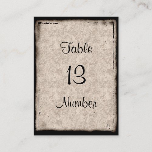 Vintage Dark Castle Gothic Guest Table Number Place Card