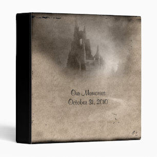 Vintage Dark Castle Gothic Wedding Photo Album 3 Ring Binder