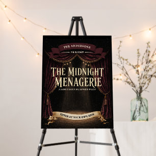 Vintage Dark Circus Halloween Party Welcome Foam Board