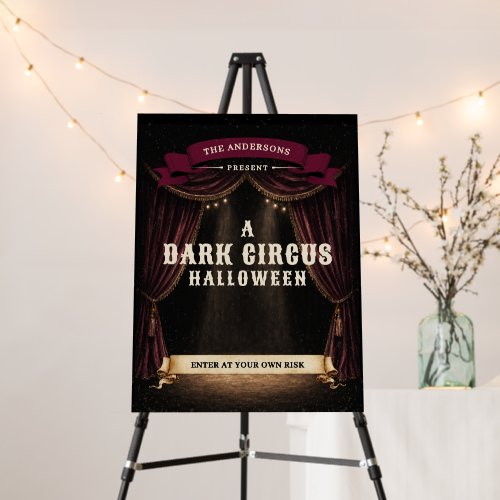 Vintage Dark Circus Halloween Party Welcome Foam Board
