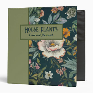 Vintage Dark Floral House Plant Research Binder