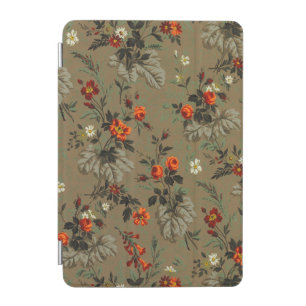 Vintage Dark Floral Orange Rose Botanical Pattern iPad Mini Cover