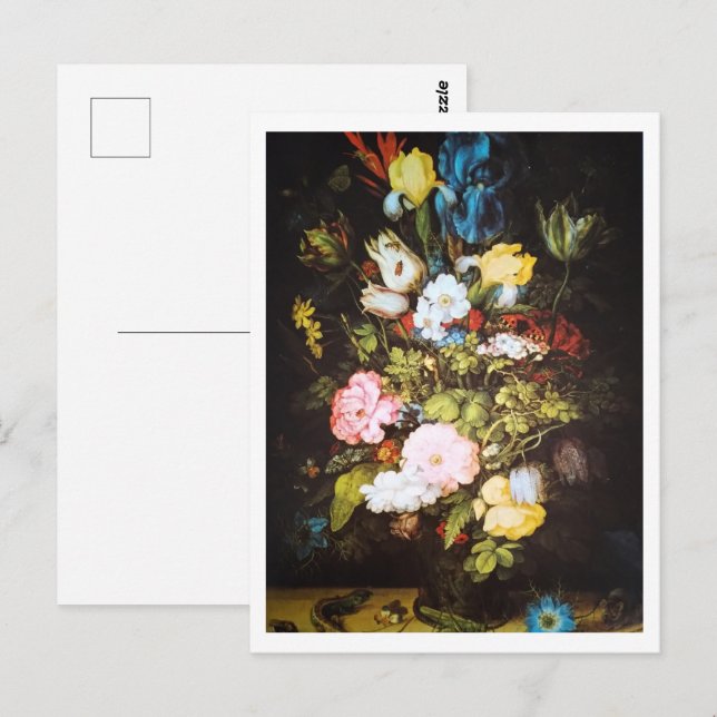 Vintage Dark Floral  Postcard (Front/Back)