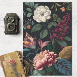 Vintage Dark Flowers Decoupage Tissue Paper