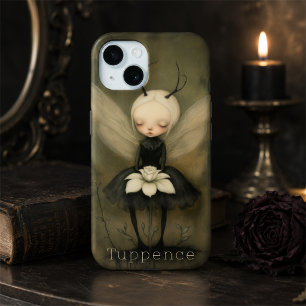 Vintage Dark Gothic Fairy with Flower Custom Name iPhone 15 Case