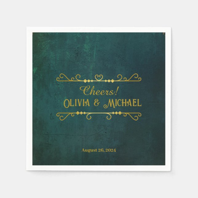 Vintage Dark Green  Napkins (Front)