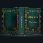 Vintage Dark Green With Golden Frame 3 Ring Binder<br><div class="desc">Elegant vintage dark green tones background with gold tones elegant swirls frame. Other colors and styles are available. Easy to personalize with the year,  name,  or other special messages.</div>