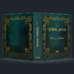 Vintage Dark Green With Golden Frame 3 Ring Binder<br><div class="desc">Elegant vintage dark green tones background with gold tones elegant swirls frame. Other colors and styles are available. Easy to personalize with the year,  name,  or other special messages.</div>