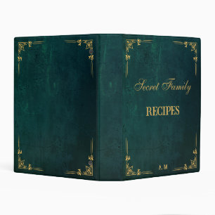 Vintage Dark Green With Golden Frame Mini Binder