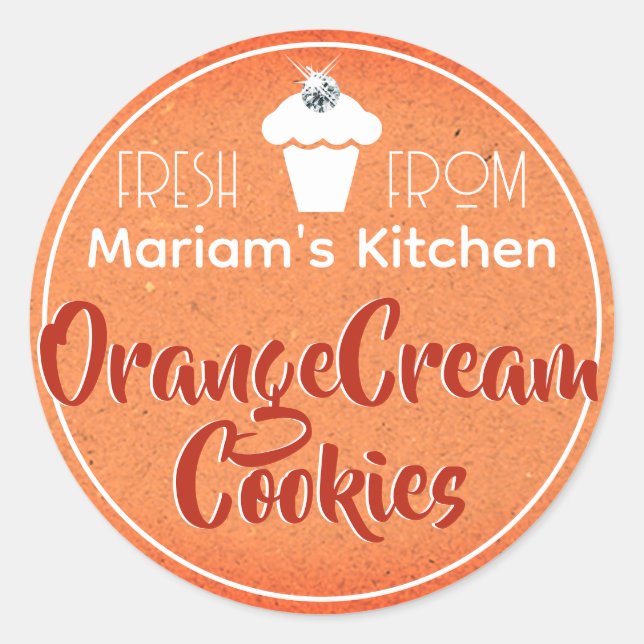 Vintage Dark Kraft Paper Cupcake Cake Pastry Label (Front)