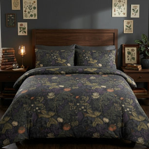 Vintage Dark Moody Floral William Morris Duvet Cover