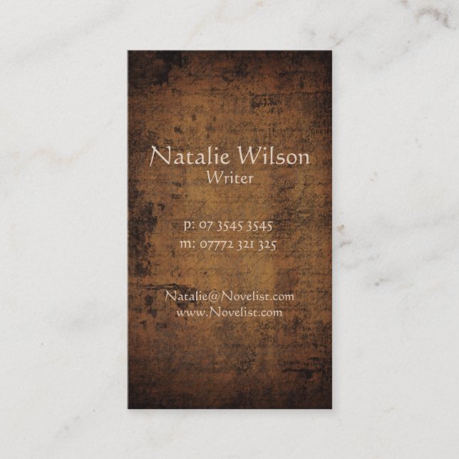 Vintage Dark Parchment - Business Card (Front)