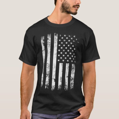 Vintage Dark Patriotic American Flag T_Shirt
