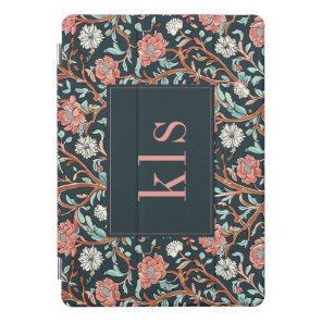 Vintage Dark Poppy William Morris Monogram iPad Pro Cover