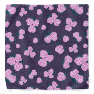 Vintage dark purple florals bandana