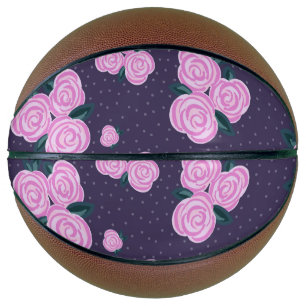 Vintage dark purple florals basketball