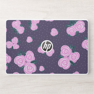 Vintage dark purple florals HP laptop skin