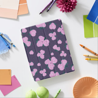 Vintage dark purple florals iPad smart cover