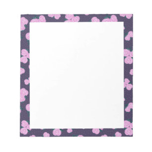 Vintage dark purple florals notepad