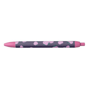 Vintage dark purple florals pen