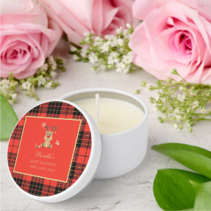 Vintage Dark Red Baby Shower Paper Coaster Mini Candle Favors