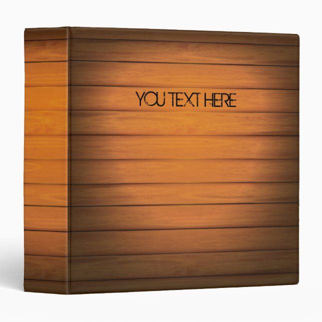 Vintage Dark Wood personalized 3 Ring Binder (Front/Spine)