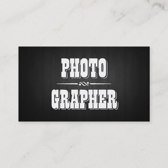 Vintage Dark Wood Photographer Business Card (Front)