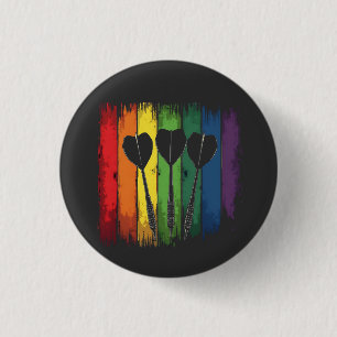 Vintage Dart Design with LGBTQ Colors Vintage  Button