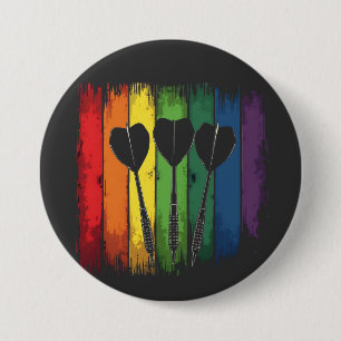 Vintage Dart Design with LGBTQ Colors Vintage  Button