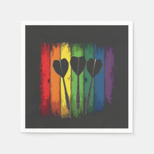 Vintage Dart Design with LGBTQ Colors Vintage Napkins