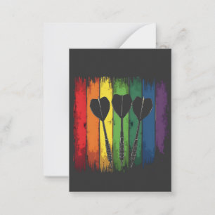 Vintage Dart Design with LGBTQ Colors Vintage Note Card