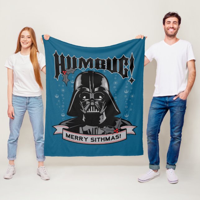 Vintage Darth Vader "Humbug! Merry Sithmas!" Fleece Blanket (In Situ)