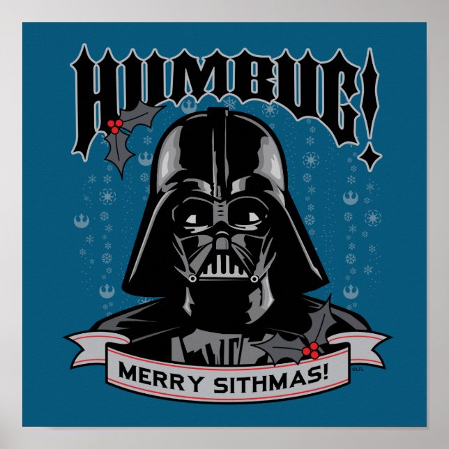 Vintage Darth Vader "Humbug! Merry Sithmas!" Poster (Front)