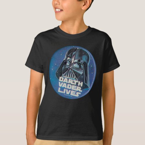 Vintage Darth Vader Lives Helmet Badge T_Shirt