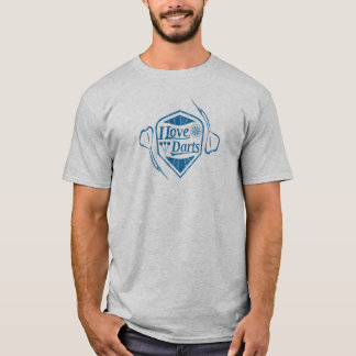 Vintage Darts Apparel I Love Darts Blue T-Shirt